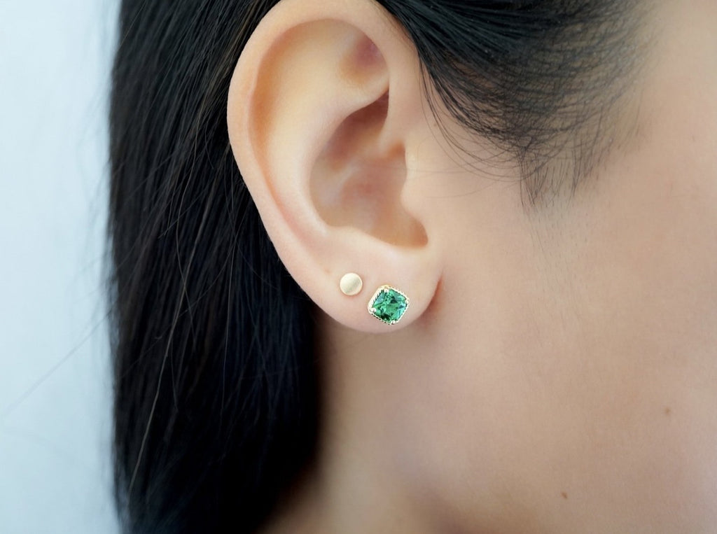 Emerald Vintage Stud Earrings