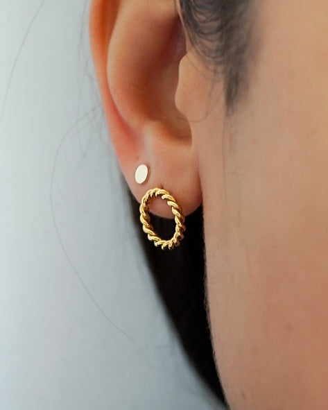 Small Twisted Circle Earrings