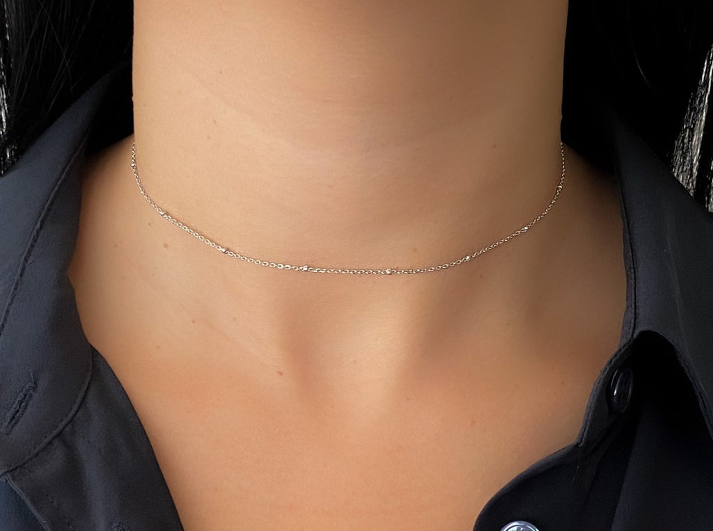 Micro Bead Dainty Choker Necklace